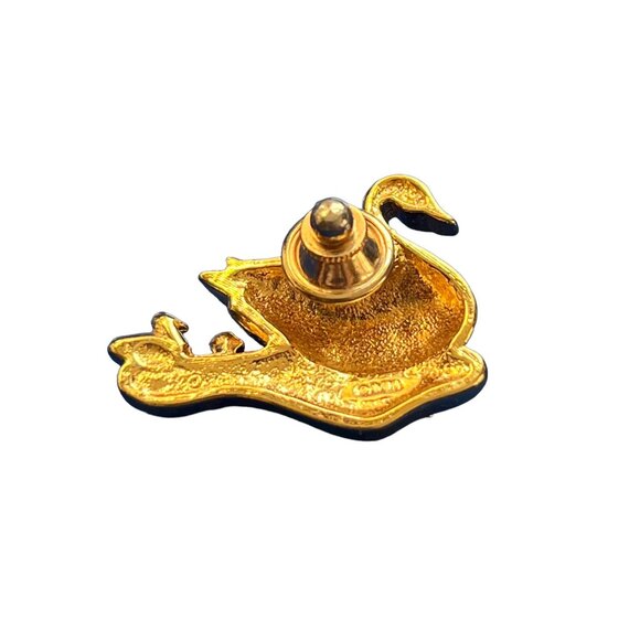 Vintage Avon Pin Brooch Mama Duck 2 Ducklings Swan Clear Rhinestone 1.5" wide - Picture 4 of 5